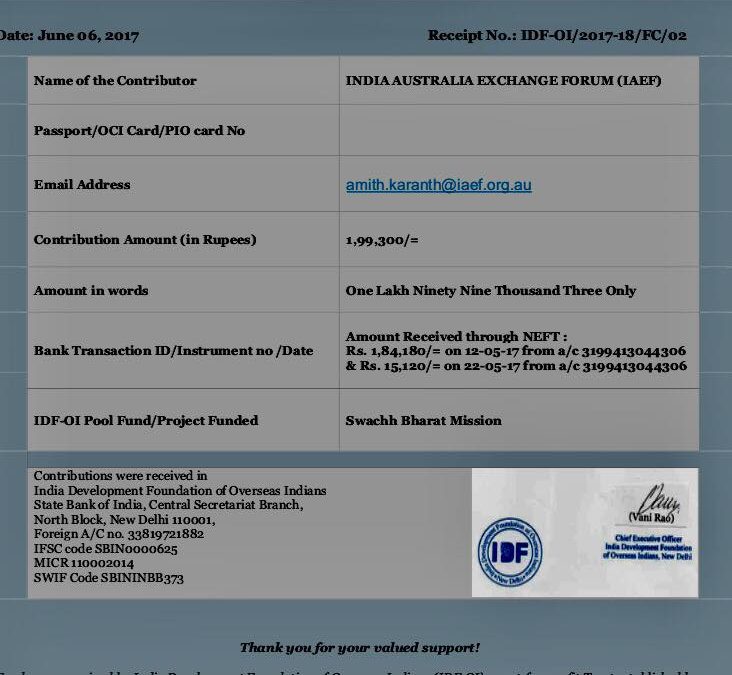 IAEF contribution in construction of Toilet complex in Bikaner (Rajasthan)